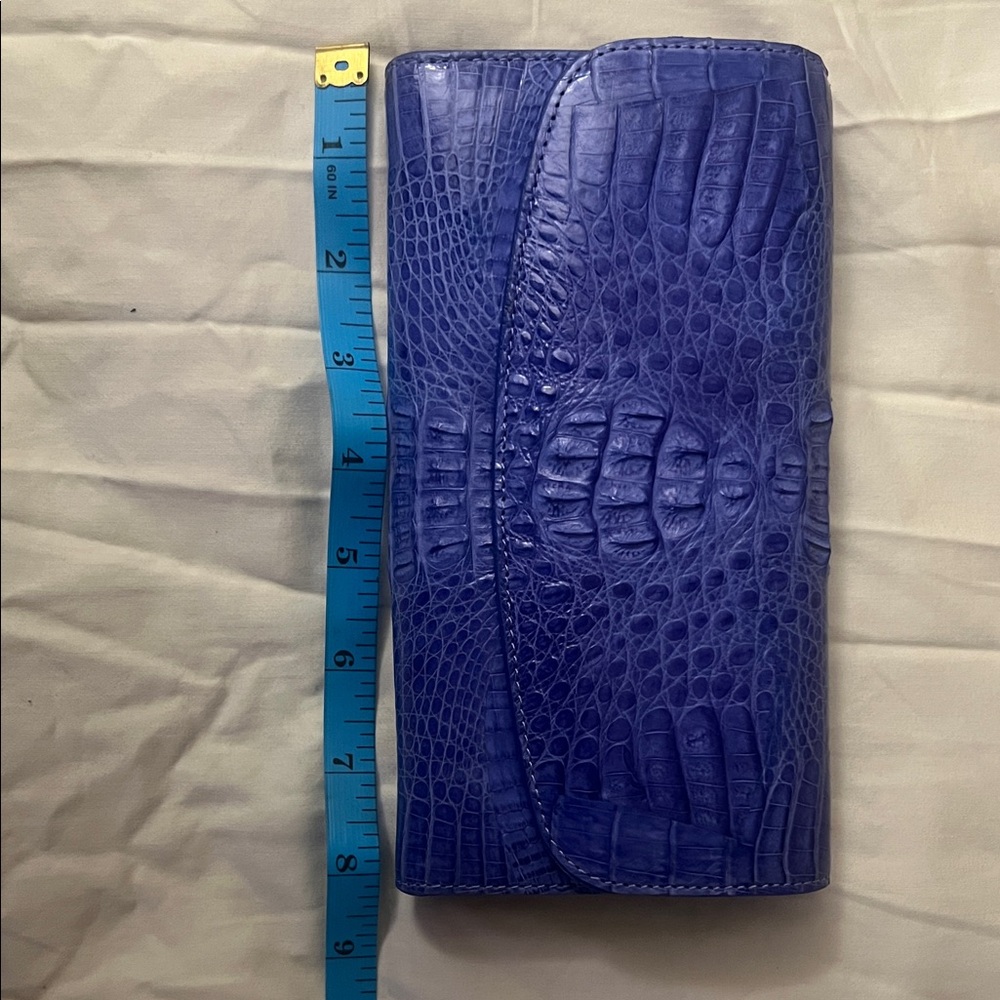 River Crocodile Skin Wallet Periwinkle-Blue